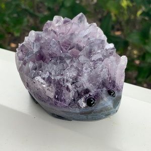 AMETHYST CRYSTAL CLUSTER CARVED HEDGEHOG